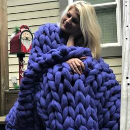 Chunky Knit Blanket, Christmas Super Chunky Knitted Blanket, Chunky Knits, Throw Blanket, Throw, Arm Blanket - thumbnail 3
