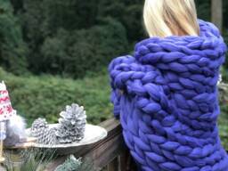 Chunky Knit Blanket, Christmas Super Chunky Knitted Blanket, Chunky Knits, Throw Blanket, Throw, Arm Blanket - thumbnail 1