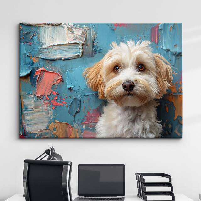 Cockapoo Abstract Painting Framed Poster Print & Canvas Wall Decor Art Bar Kitchen Room Dog Gift Idea Pet - image 1