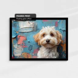 Cockapoo Abstract Painting Framed Poster Print & Canvas Wall Decor Art Bar Kitchen Room Dog Gift Idea Pet - thumbnail 2