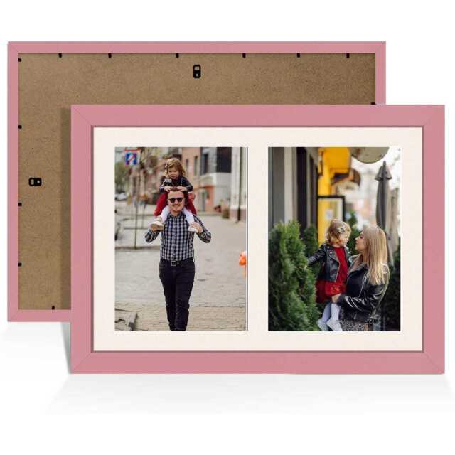 Multi Aperture Picture Frame 20x14 Holds 2 Photo Family Collage in Modern Sleek Style - Hold - A4 Photos - image 1