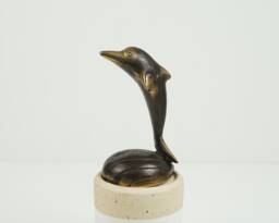 Jumping Dolphin Art, 4 Inch Figurine, Nautical, Ocean, Animal Statue, Handmade Brass, Tropical Decor, Birthday Gift For Her