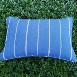 Blue & White Stripe Lumbar Pillow Cover Hamptons Coastal Decor - 12x18 Cushion - thumbnail 3
