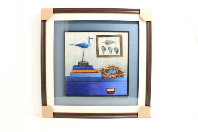 Handcrafted Coral Embroidery Wall Art Coastal Decor in Wooden Frame - image 1