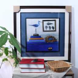 Handcrafted Coral Embroidery Wall Art Coastal Decor in Wooden Frame - thumbnail 4
