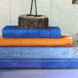 Handcrafted Coral Embroidery Wall Art Coastal Decor in Wooden Frame - thumbnail 3