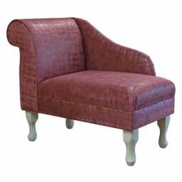 Fuchsia Brushed Gold Chaise Longue - Seville Luxury Mini Accent Chair British Made To Order - thumbnail 2