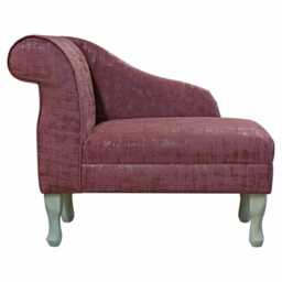 Fuchsia Brushed Gold Chaise Longue - Seville Luxury Mini Accent Chair British Made To Order - thumbnail 3