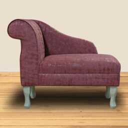 Fuchsia Brushed Gold Chaise Longue - Seville Luxury Mini Accent Chair British Made To Order - thumbnail 1