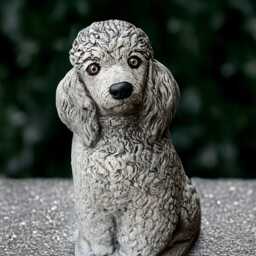 Garden Poodle Sculpture Concrete Dog Figurine Stone Pet Decoration Outdoor Memorial Statue Cement Lover Gift - thumbnail 4
