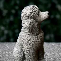 Garden Poodle Sculpture Concrete Dog Figurine Stone Pet Decoration Outdoor Memorial Statue Cement Lover Gift - thumbnail 3