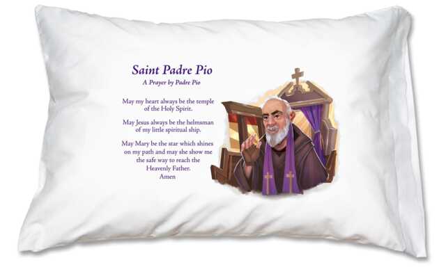 st. Padre Pio Prayer Pillowcase Catholic Saints & Prayers On Pillow Cases Make Meaningful Birthday Christmas Gifts For All Ages - image 1