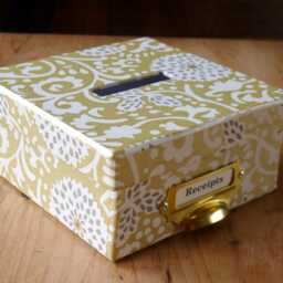 Chantry Gold Floral Receipt Box Tapestry Design, Handmade Storage - thumbnail 2