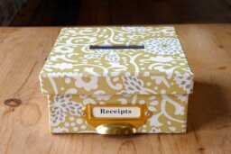 Chantry Gold Floral Receipt Box Tapestry Design, Handmade Storage - thumbnail 1