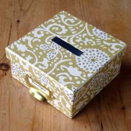 Chantry Gold Floral Receipt Box Tapestry Design, Handmade Storage - thumbnail 3