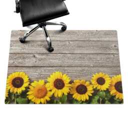 Sunflowers On A Wood Background Vinyl Floor Protector, Yellow Chair Pad, Desk Mat, Plants Gaming Mat - thumbnail 3