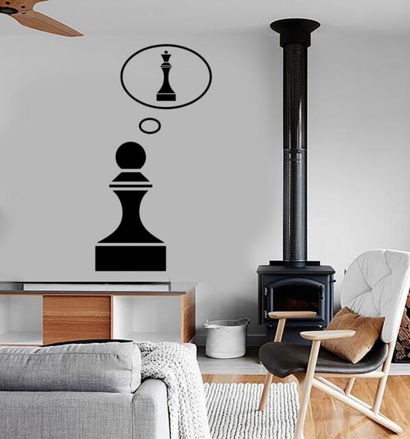Wall Vinyl Decal Art Motivation Chess Pawn Queen Funny Decor 1312Dz - image 1
