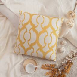 Yellow Beige Decorative Throw Pillow Cover, Cotton Silk Blend Cushion Covers, Accent Toss Farmhouse Pillow, Rustic Trendy Boutique Pillows - thumbnail 2