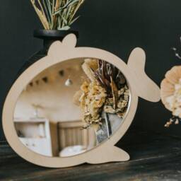 Whale Mirror, Wooden Kids Bedroom Decor, Baby Shower Gift - thumbnail 3