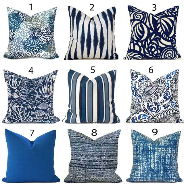 Outdoor Pillow Cover With Zippers, Easy To Use & Washable, Pick Your Favorite Blues - image 1