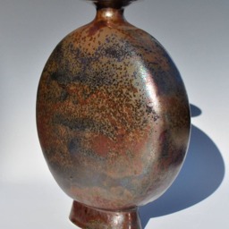 Iridescent Bronze Copper Crystalline Glazed Pottery Porcelain Vase - thumbnail 3