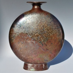 Iridescent Bronze Copper Crystalline Glazed Pottery Porcelain Vase - thumbnail 2