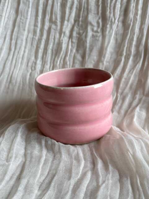 Candy Floss Pink Bubble Tumbler, Handmade Glazed Pot, 300Ml Vessel, Unique British Gift, Handcrafted Plant Whiskey Tumbler - image 1