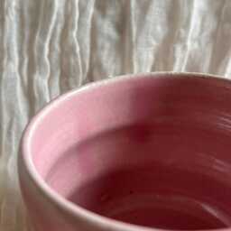Candy Floss Pink Bubble Tumbler, Handmade Glazed Pot, 300Ml Vessel, Unique British Gift, Handcrafted Plant Whiskey Tumbler - thumbnail 3
