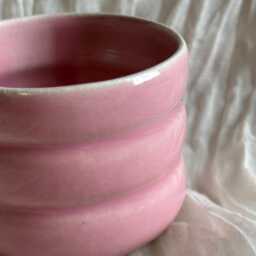 Candy Floss Pink Bubble Tumbler, Handmade Glazed Pot, 300Ml Vessel, Unique British Gift, Handcrafted Plant Whiskey Tumbler - thumbnail 2