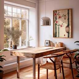 Japanese Bamboo Lantern Print, Cherry Blossom Asian Wall Art - thumbnail 3