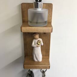 Handmade Oak Waxed Key Holder Shelf Entryway Organizer - thumbnail 3