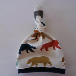 Bear Organic Swaddle Blanket & Newborn Hat Set. Take Home Photo Prop. Baby Shower Gift - thumbnail 3