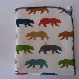 Bear Organic Swaddle Blanket & Newborn Hat Set. Take Home Photo Prop. Baby Shower Gift - thumbnail 2