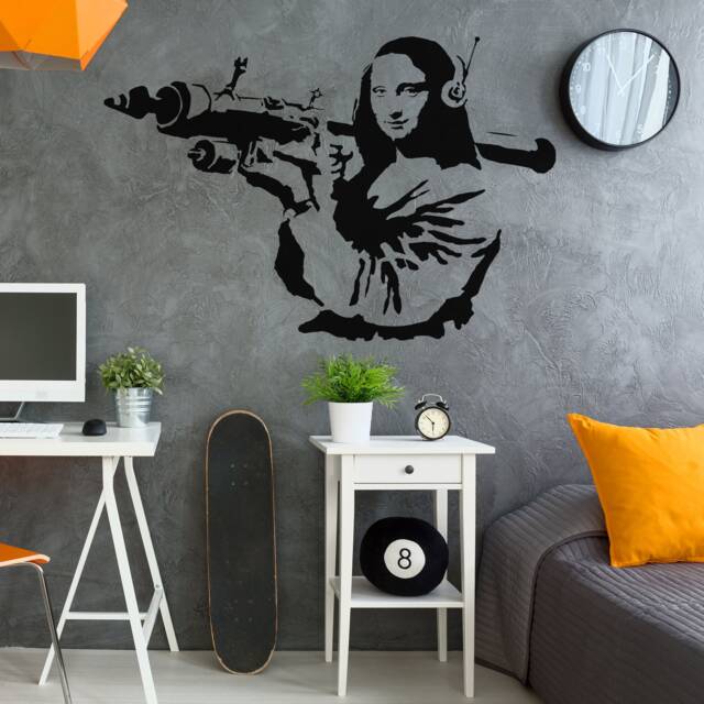 Artist Mona Lisa Wall Sticker - Laptop Car Tablet Da Vinci Joconda Art Vinyl Decal Women Smile Launcher Street Bazooka Diy Decor Mural - image 1