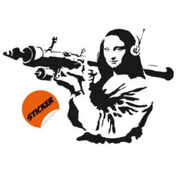 Artist Mona Lisa Wall Sticker - Laptop Car Tablet Da Vinci Joconda Art Vinyl Decal Women Smile Launcher Street Bazooka Diy Decor Mural - thumbnail 2
