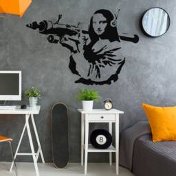 Artist Mona Lisa Wall Sticker - Laptop Car Tablet Da Vinci Joconda Art Vinyl Decal Women Smile Launcher Street Bazooka Diy Decor Mural - thumbnail 1