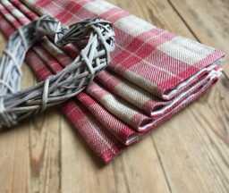 Custom Roman Blind/ Shade in Ian Mankin Kintyre Check Peony - Please Note Full Price Is On Quotation - thumbnail 1