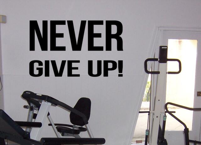 Fitness Self Motivation Never Give Up Vinyl Decal Workout Gym Wall Sticker Sport Home Interior Graphics 21(Fgm - image 1