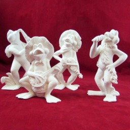 Ceramic Ready To Paint Musical Frog Band - 5.5-6.5 Inches High Bisque, Lawn & Garden, Indoor Or Outdoor
