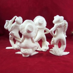Ceramic Ready To Paint Musical Frog Band - 5.5-6.5 Inches High Bisque, Lawn & Garden, Indoor Or Outdoor - thumbnail 2