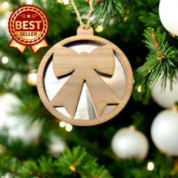 Bow Christmas Decoration - Wood & Acrylic Option - Bespoke Shapes Sizes Made