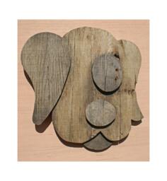 Reclaimed Pallet Wood Wall Art - Dog - thumbnail 1