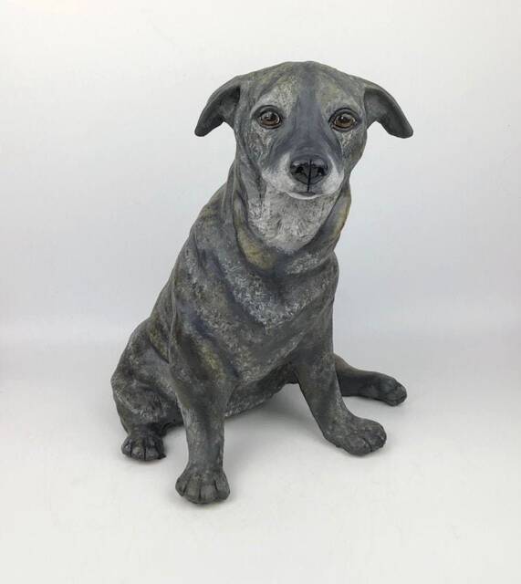 Pet Memorial, Clay Sculpture, Portrait, Dog Custom Sculpture With Toy - image 1
