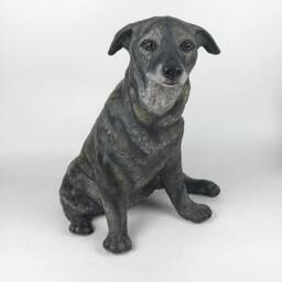 Pet Memorial, Clay Sculpture, Portrait, Dog Custom Sculpture With Toy - thumbnail 2