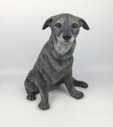 Pet Memorial, Clay Sculpture, Portrait, Dog Custom Sculpture With Toy - thumbnail 1