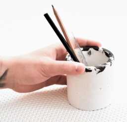 Modern Concrete Pen Holder Scandinavian Desk Organizer