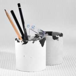 Modern Concrete Pen Holder Scandinavian Desk Organizer - thumbnail 2