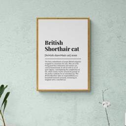 British Shorthair Cat Funny Definition Wall Art Print - thumbnail 3