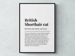 British Shorthair Cat Funny Definition Wall Art Print - thumbnail 1