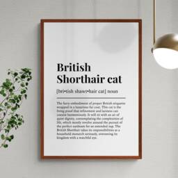 British Shorthair Cat Funny Definition Wall Art Print - thumbnail 2